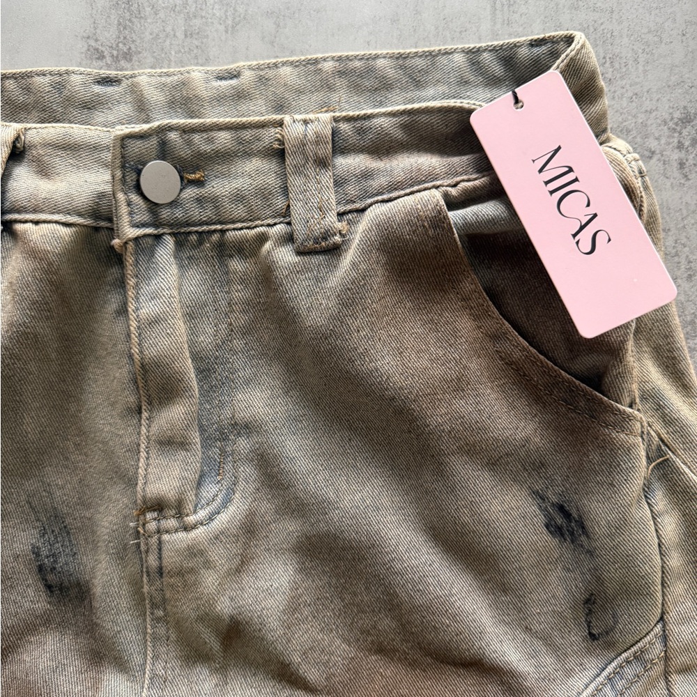 Micas Dirty Denim Wide Leg Barrel Jeans - Picture 3 of 5